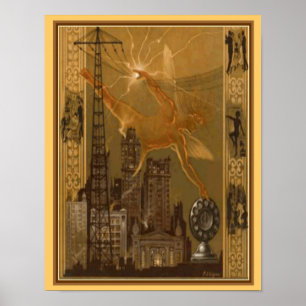 Póster 1926 Funda de Radio Art Déco 11x14