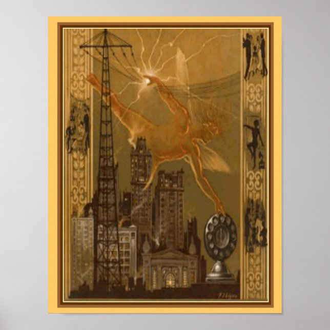 Póster 1926 Funda de Radio Art Déco 11x14 (Frente)