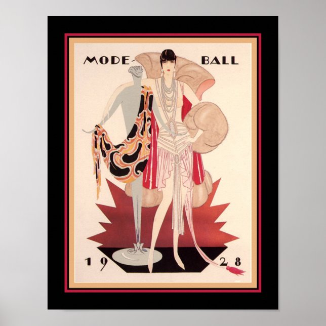 Póster 1928 Moda Ball Art Deco (Frente)