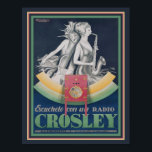 Póster 1929, Art Deco, Crosley Radio Ad<br><div class="desc">1923,  Art Deco,  Publicidad para Crosley Radio de Luciano Mauzan. Disponible en otros tamaños y en lienzo.</div>