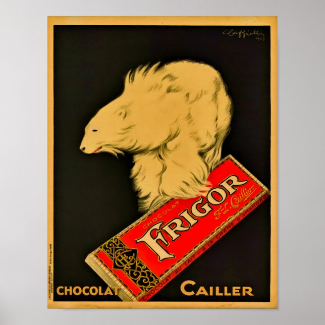Póster 1929 Frigor Chocolat Cailler  (Frente)