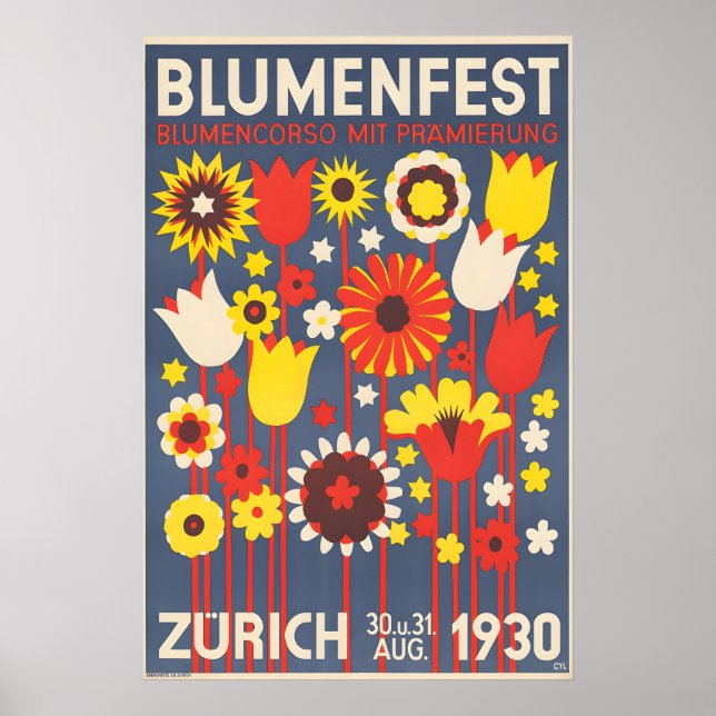 Póster 1930 Blumenfest Poster (Frente)