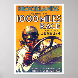Póster 1930 Brooklands 1000 millas cosecha