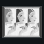 Póster 1930 y 16 x 20 Poster<br><div class="desc">Años 30, Art Deco, poster de anuncios compactos en blanco, negro neutro y gris.</div>