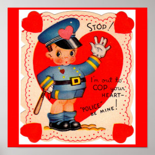Póster 1930s police boy Valentine