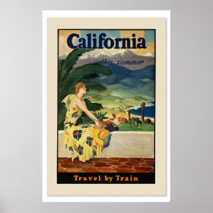 Póster 1934 California Viaja a Verano en Tren