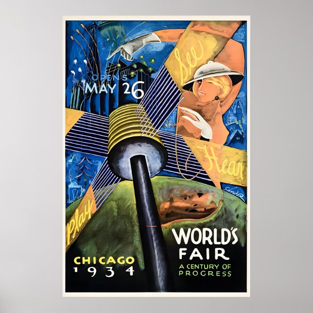 Póster 1934 World's Fair - Chicago Century of Progress (Frente)