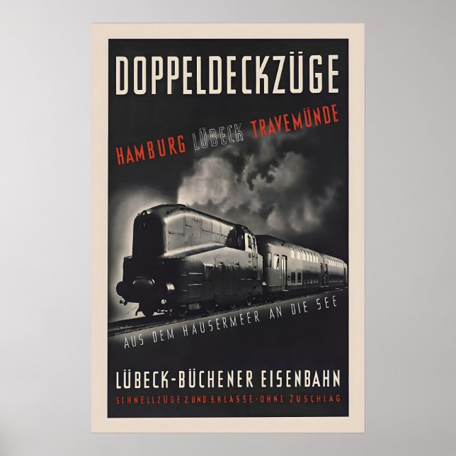 Póster 193637 German Railways Travel Poster Double deck (Frente)