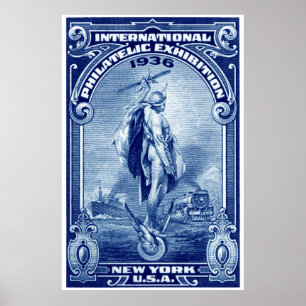 Póster 1936 International Philatelic Expo Nueva York