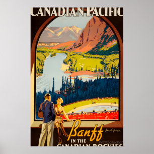 Póster 1936 Parque Nacional Banff Canadiense Pacífico Vin