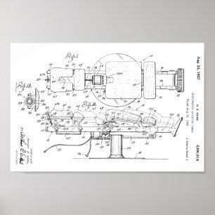 Póster 1937 Patente de tabla quiropráctica vintage