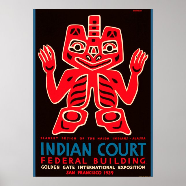 Póster 1939 Golden Gate World Expo Indian Court Ad copy (Frente)