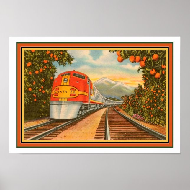 Póster 1940 Jefe/Naranja de Santa Fe Groves (Frente)