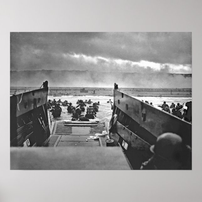 Póster 1944 Invasión del Poster Normandy Omaha Beach (Frente)