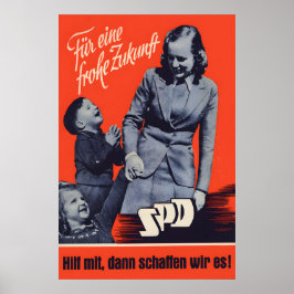 Póster 1949 German Labour Party SPD Election Poster For a