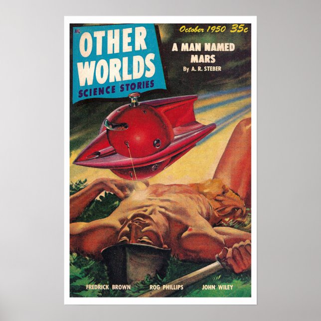 PÓSTER 1950! OTROS MUNDOS SCI FI PULP (Frente)