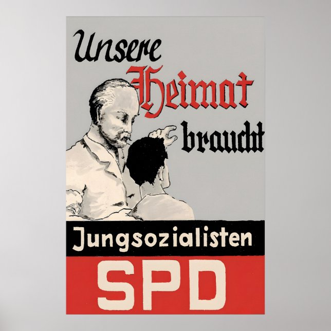 Póster 1950s German Labour Party Election Poster SPD (Frente)