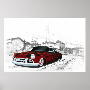 Póster 1950's Hot Rod