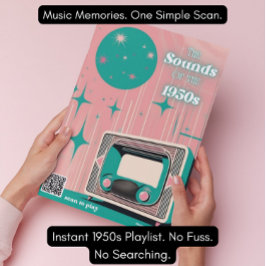 Póster 1950s Music Dementia Gift Poster with 50s Playlist