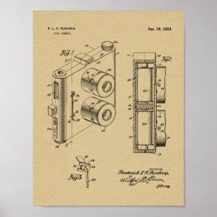 Póster 1954 Dual Camera Patent Art Drawing Print