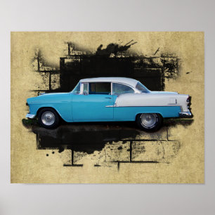 Póster 1955 Chevy Bel Air- Auto clásico- Imprimir