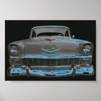 PÓSTER 1956 CHEVY "NEON BLUE GLOW"