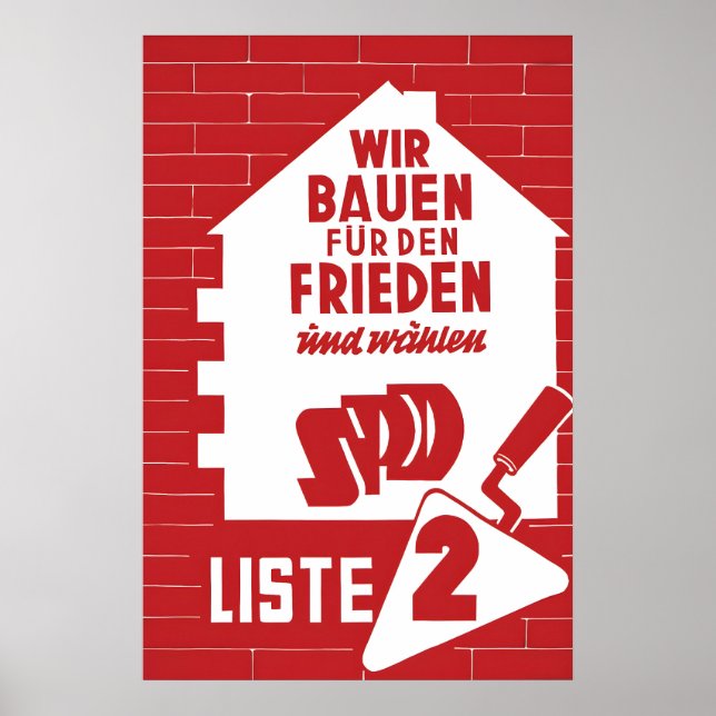 Póster 1956 German Labour Party Election Poster Social (Frente)