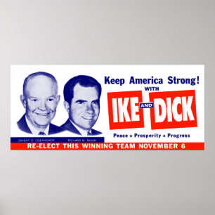 Póster 1956 Votación Ike y Dick