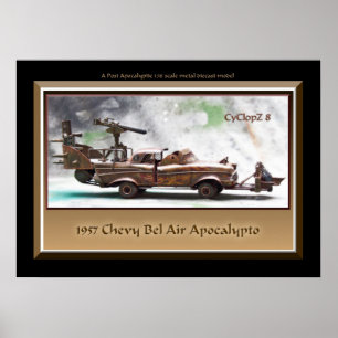 Póster 1957 Bel Air de Chevy, coche del arte,
