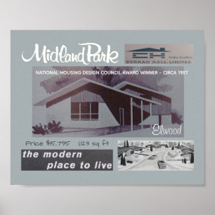 Póster 1957 Design Award Winner Mid-Century Modern House