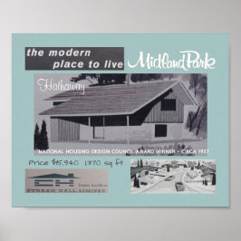 Póster 1957 Design Award Winner Mid-Century Modern House