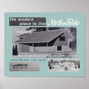 Póster 1957 Design Award Winner Mid-Century Modern House