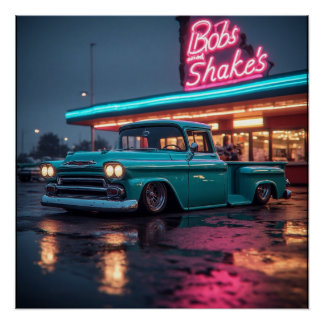 Póster 1958 Chevy Apache Custom Truck paseando