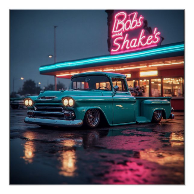 Póster 1958 Chevy Apache Custom Truck paseando  (Anverso)