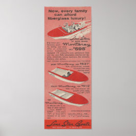 Póster 1959 Lone Star Boats Ad