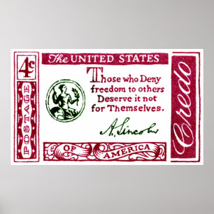 Póster 1960 Abraham Lincoln American Credo
