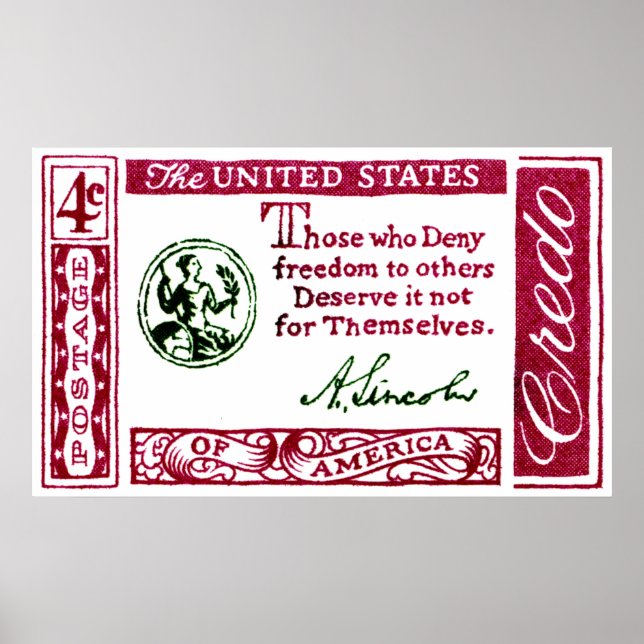 Póster 1960 Abraham Lincoln American Credo (Frente)