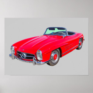 Póster 1960 Mercedes Benz 300 SL Convertible