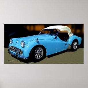 PÓSTER 1960 POSTER DE TRIUMPH TR3