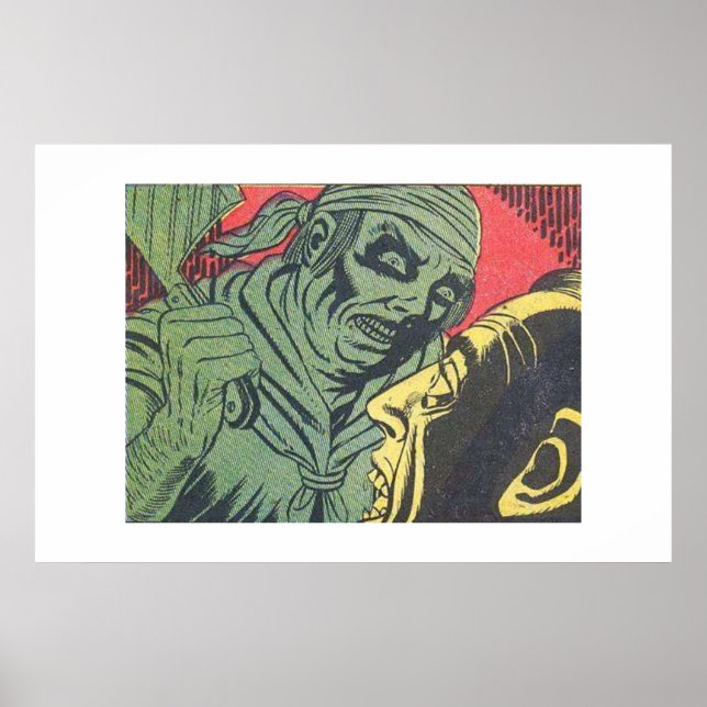 Póster 1960s Golden age horror comics | scary retro comic (Frente)