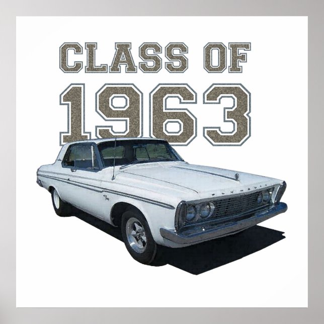 Póster 1963 Plymouth Coupe "Clase de 1963". (Frente)