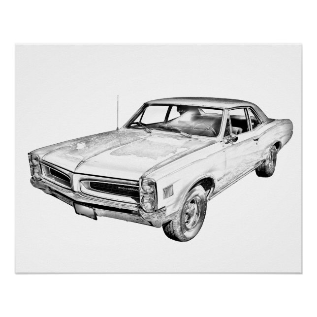 Póster 1966 Ilustracion Pontiac Lemans Muscle Car (Anverso)