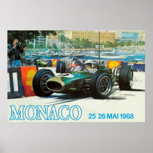 Póster 1968 Monaco Grand Prix Poster (Print up to 60"!)