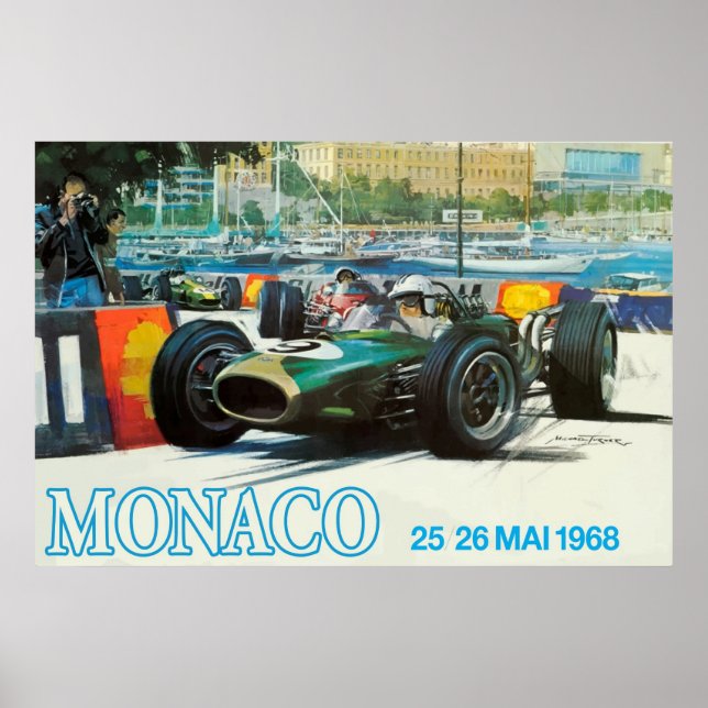 Póster 1968 Monaco Grand Prix Poster (Print up to 60"!) (Frente)