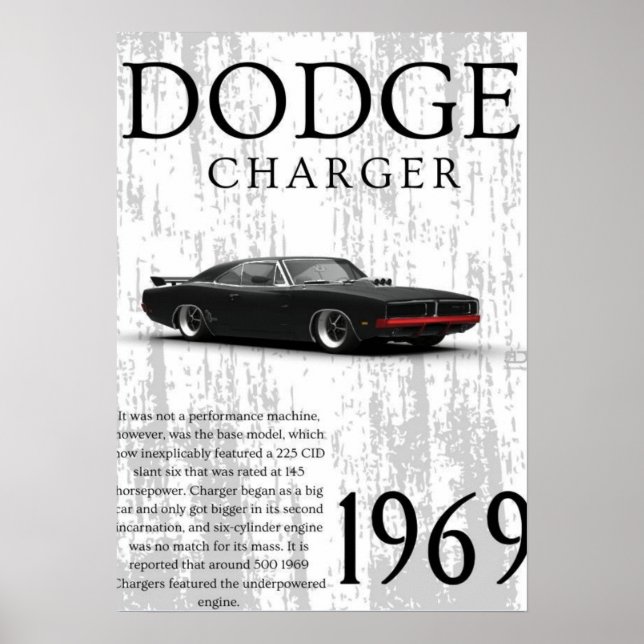 Póster 1969 vintage car  (Frente)