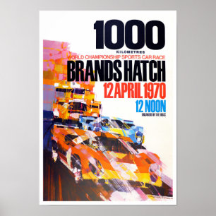 Póster 1970 Marcas Hatch 1000 Km