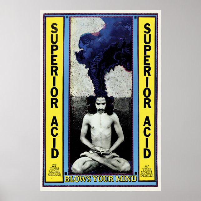 Póster 1970s poster Superior Acid Blows your mind (Frente)