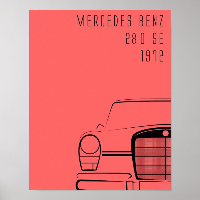 Póster 1972 Mercedes Benz 280SE (Frente)