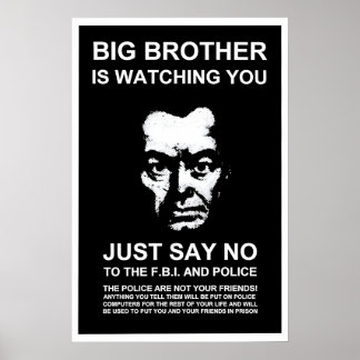 Póster 1980s Anti-Police-violence Poster Big brother is