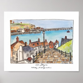 Póster 199 Steps, Whitby, North Yorkshire
